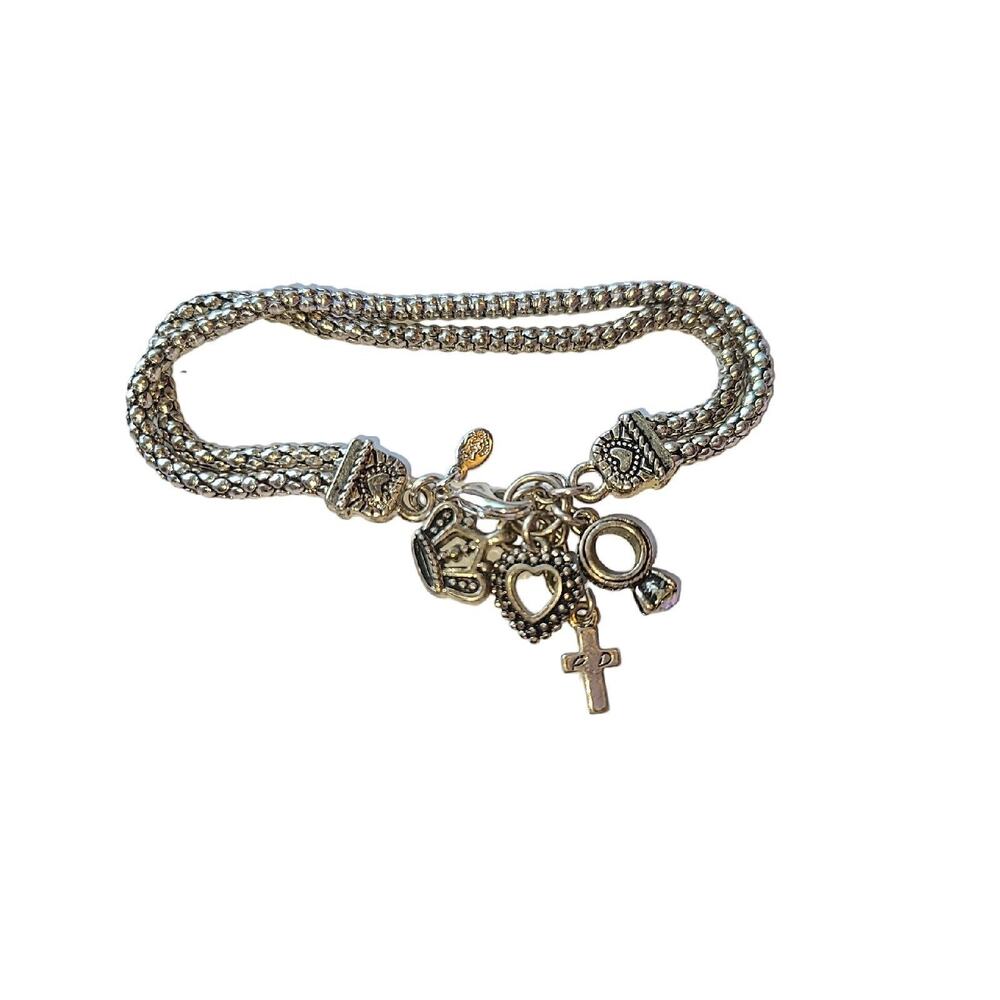 Premier Designs 7" Silver Tone Love / Wedding / Marriage Charm Bracelet
